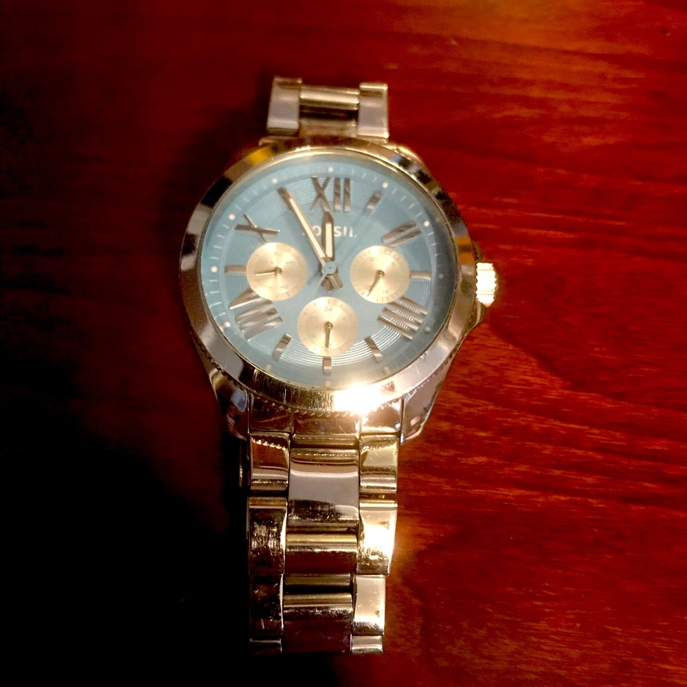 Blue Face Fossil Watch